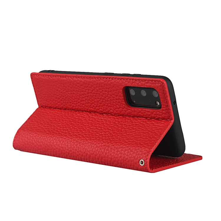 For Samsung Galaxy S20 Litchi Genuine Leather Phone Case(Red) - Galaxy Phone Cases by buy2fix | Online Shopping UK | buy2fix