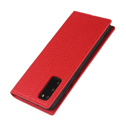 For Samsung Galaxy S20 Litchi Genuine Leather Phone Case(Red) - Galaxy Phone Cases by buy2fix | Online Shopping UK | buy2fix