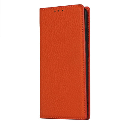 For Samsung Galaxy S20 Litchi Genuine Leather Phone Case(Orange) - Galaxy Phone Cases by buy2fix | Online Shopping UK | buy2fix