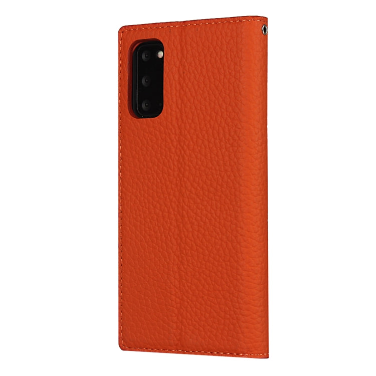 For Samsung Galaxy S20 Litchi Genuine Leather Phone Case(Orange) - Galaxy Phone Cases by buy2fix | Online Shopping UK | buy2fix