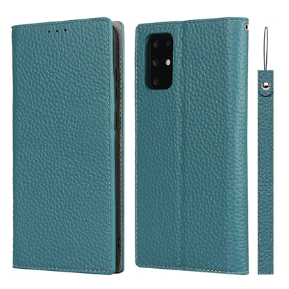 For Samsung Galaxy S20 Plus Litchi Genuine Leather Phone Case(Sky Blue) - Galaxy Phone Cases by buy2fix | Online Shopping UK | buy2fix