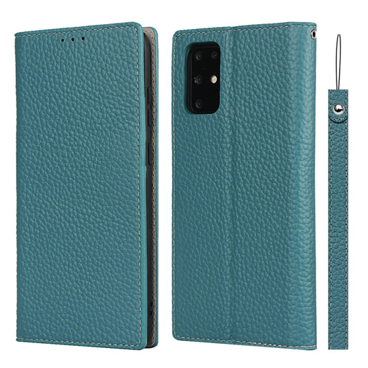 For Samsung Galaxy S20 Plus Litchi Genuine Leather Phone Case(Sky Blue) - Galaxy Phone Cases by buy2fix | Online Shopping UK | buy2fix