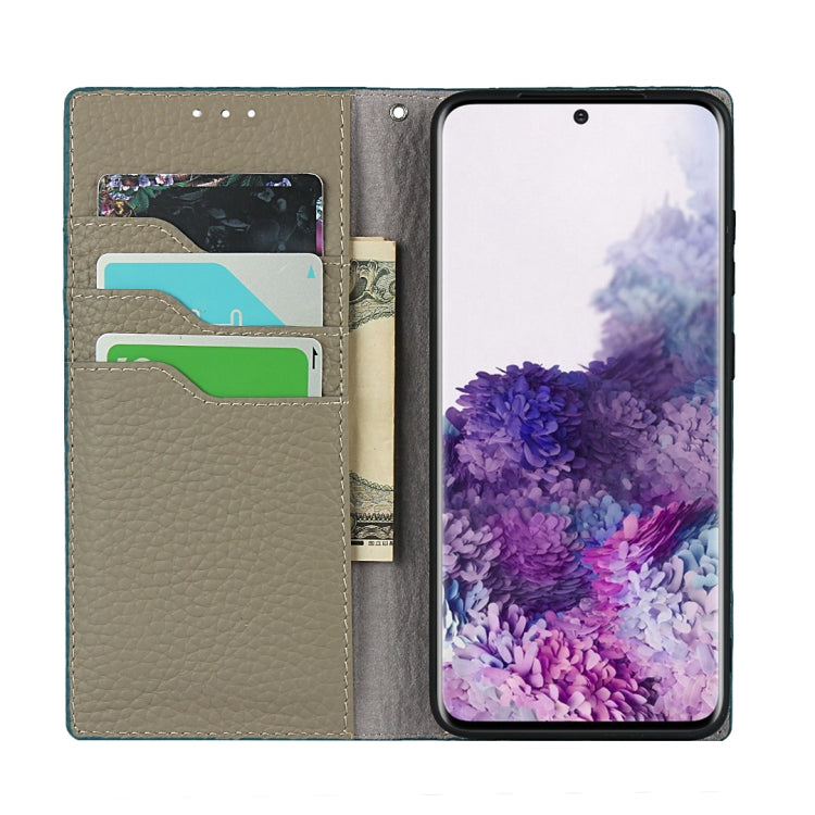 For Samsung Galaxy S20 Plus Litchi Genuine Leather Phone Case(Sky Blue) - Galaxy Phone Cases by buy2fix | Online Shopping UK | buy2fix