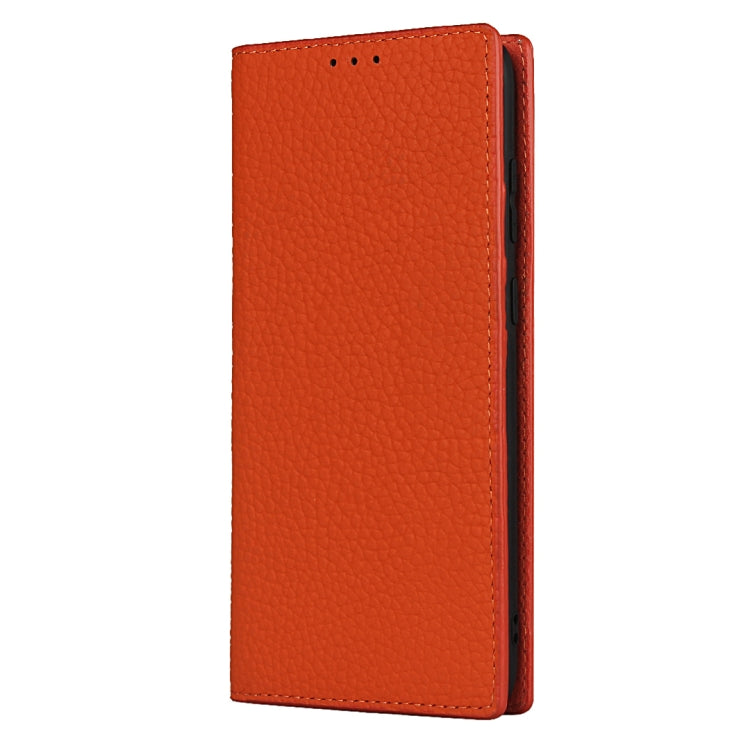 For Samsung Galaxy S20 Plus Litchi Genuine Leather Phone Case(Orange) - Galaxy Phone Cases by buy2fix | Online Shopping UK | buy2fix
