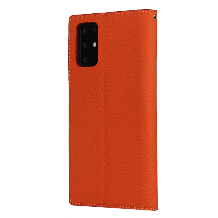 For Samsung Galaxy S20 Plus Litchi Genuine Leather Phone Case(Orange) - Galaxy Phone Cases by buy2fix | Online Shopping UK | buy2fix