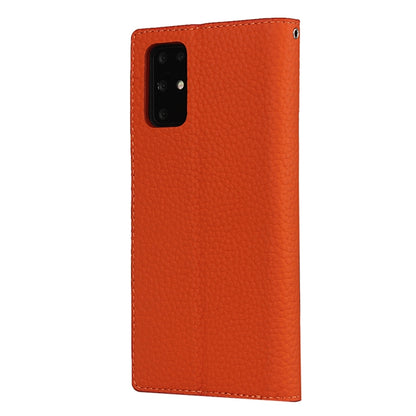 For Samsung Galaxy S20 Plus Litchi Genuine Leather Phone Case(Orange) - Galaxy Phone Cases by buy2fix | Online Shopping UK | buy2fix
