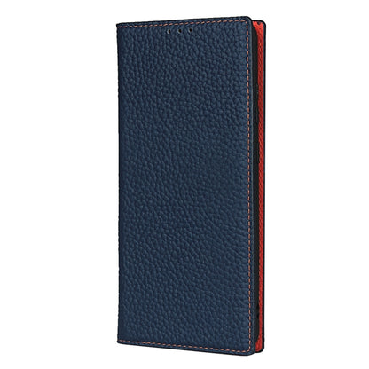For Samsung Galaxy S20 Ultra Litchi Genuine Leather Phone Case(Dark Blue) - Galaxy Phone Cases by buy2fix | Online Shopping UK | buy2fix