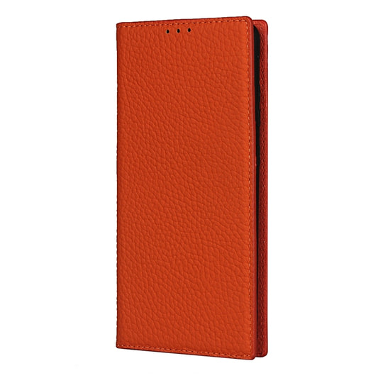 For Samsung Galaxy S20 Ultra Litchi Genuine Leather Phone Case (Orange) - Galaxy Phone Cases by buy2fix | Online Shopping UK | buy2fix