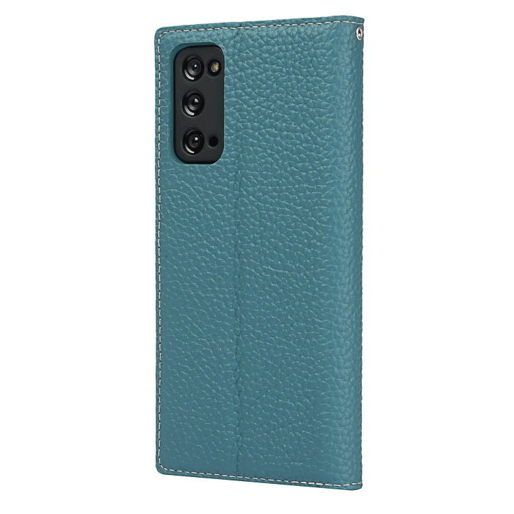 For Samsung Galaxy S20 FE Litchi Texture Horizontal Flip Top Layer Cowhide Leather Case with Holder & Card Slots & Wallet & Strap & Wire Winder(Sky Blue) - Galaxy S20 FE Cases by buy2fix | Online Shopping UK | buy2fix
