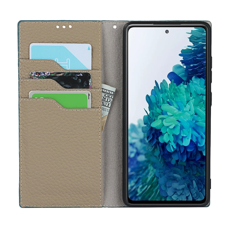 For Samsung Galaxy S20 FE Litchi Texture Horizontal Flip Top Layer Cowhide Leather Case with Holder & Card Slots & Wallet & Strap & Wire Winder(Sky Blue) - Galaxy S20 FE Cases by buy2fix | Online Shopping UK | buy2fix