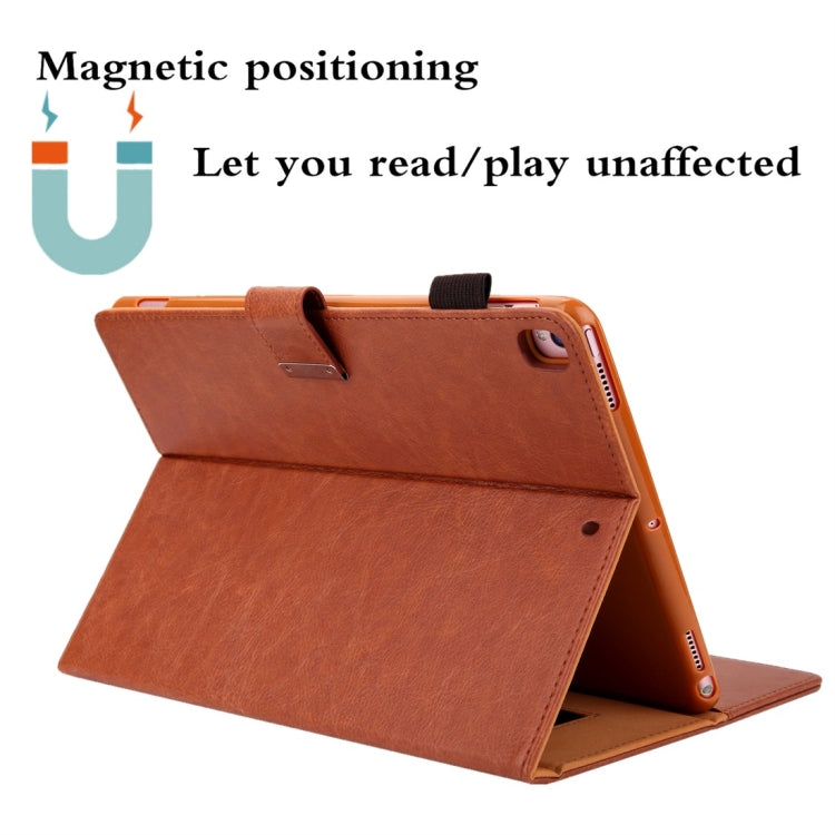 For iPad 5 / 6 / 7 / 8 / 9 Business Style Horizontal Flip Leather Case with Holder & Card Slot & Photo Frame & Wallet & Hand Strap & Sleep / Wake-up Function(Brown) - iPad 4 & 3 & 2 Cases by buy2fix | Online Shopping UK | buy2fix