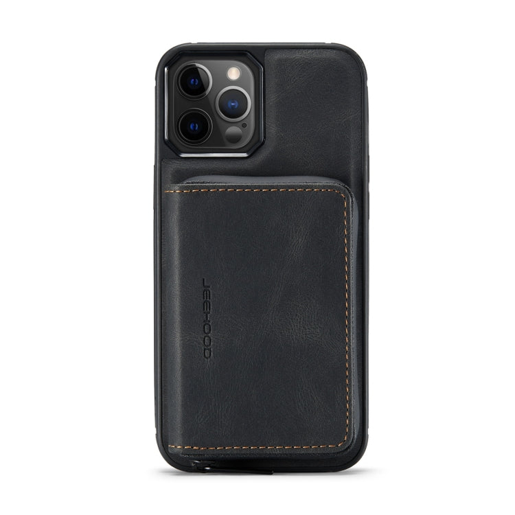 For iPhone 12 / 12 Pro JEEHOOD Magnetic Zipper Horizontal Flip Leather Case with Holder & Card Slot & Wallet(Black) - iPhone 12 / 12 Pro Cases by JEEHOOD | Online Shopping UK | buy2fix