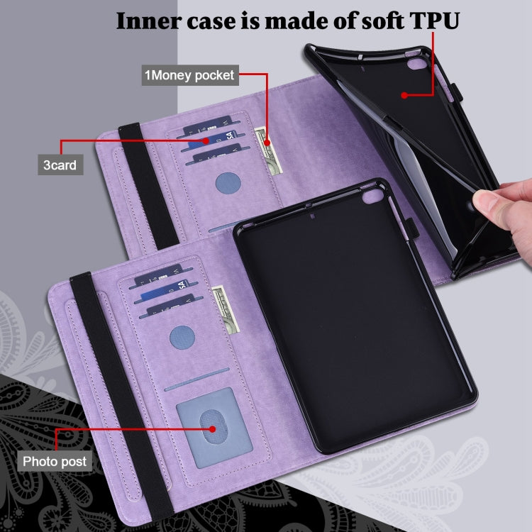 Lace Flower Embossing Pattern Horizontal Flip Leather Case with Holder & Card Slots & Wallet & Photo Frame & Sleep / Wake-up Function For iPad 9.7 2018 / 9.7  2017 / Air 2 / Air(Purple) - iPad Pro 9.7 inch Cases by buy2fix | Online Shopping UK | buy2fix
