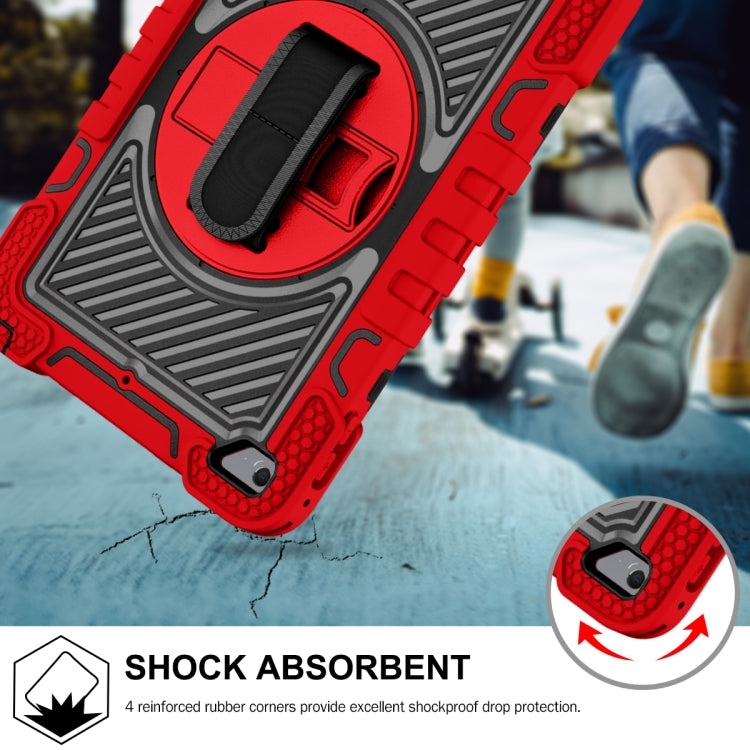360 Degree Rotation Contrast Color Shockproof Silicone + PC Case with Holder & Hand Grip Strap & Shoulder Strap For iPad mini (2019) / 4(Red+Black) - iPad mini (2019) / mini 5 Cases by buy2fix | Online Shopping UK | buy2fix