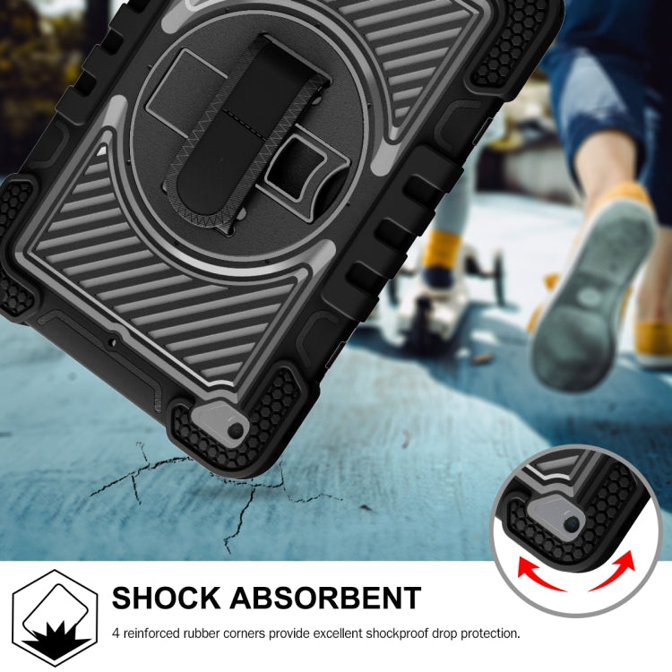 360 Degree Rotation Contrast Color Shockproof Silicone + PC Case with Holder & Hand Grip Strap & Shoulder Strap For iPad mini (2019) / 4(Black) - iPad mini (2019) / mini 5 Cases by buy2fix | Online Shopping UK | buy2fix
