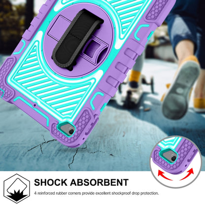 360 Degree Rotation Contrast Color Shockproof Silicone + PC Case with Holder & Hand Grip Strap & Shoulder Strap For iPad mini (2019) / 4(Purple+Mint Green) - iPad mini (2019) / mini 5 Cases by buy2fix | Online Shopping UK | buy2fix
