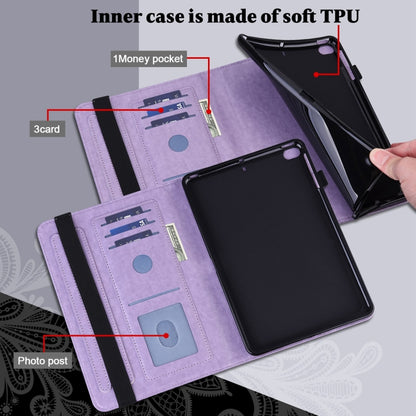 For Samsung Galaxy Tab S8 / Galaxy Tab S7 SM-T870/SM-T875/SM-T876B Lace Flower Embossing Pattern Horizontal Flip Leather Case with Holder & Card Slots & Wallet & Photo Frame(Purple) by buy2fix