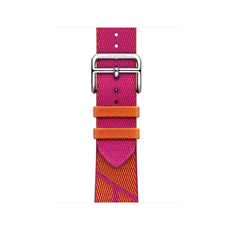 Two-color Nylon Braid Watch Band For Apple Watch Ultra 49mm&Watch Ultra 2 49mm / Series 9&8&7 45mm / SE 3&SE 2&6&SE&5&4 44mm / 3&2&1 42mm(Orange+Pink) by buy2fix