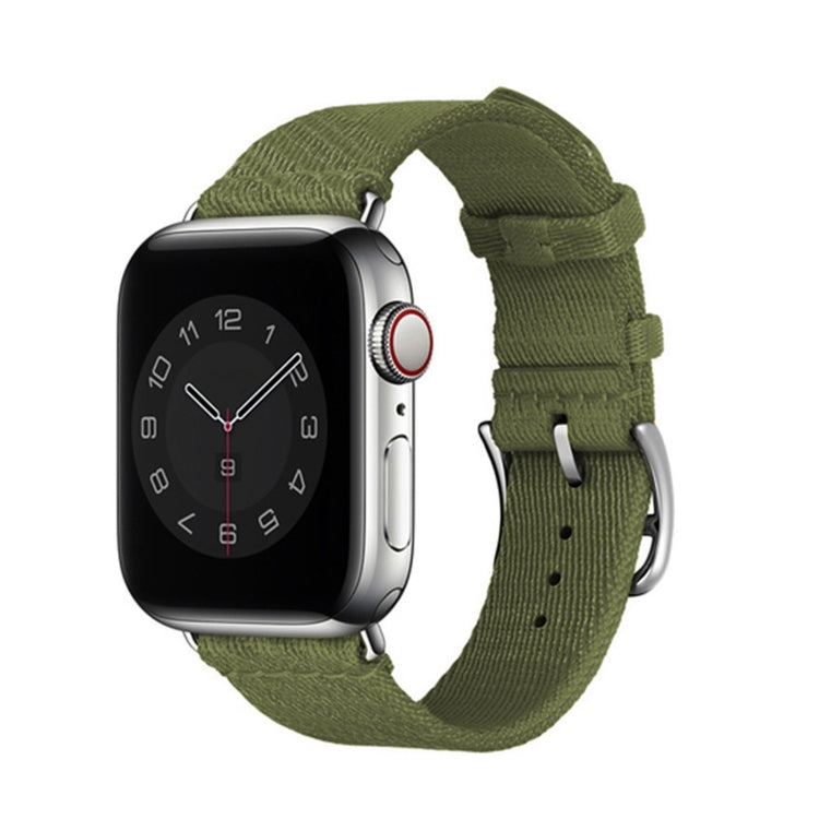 Two-color Nylon Braid Watch Band For Apple Watch Ultra 49mm&Watch Ultra 2 49mm / Series 9&8&7 45mm / SE 3&SE 2&6&SE&5&4 44mm / 3&2&1 42mm(Army Green) by buy2fix