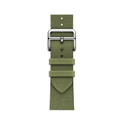 Two-color Nylon Braid Watch Band For Apple Watch Ultra 49mm&Watch Ultra 2 49mm / Series 9&8&7 45mm / SE 3&SE 2&6&SE&5&4 44mm / 3&2&1 42mm(Army Green) by buy2fix