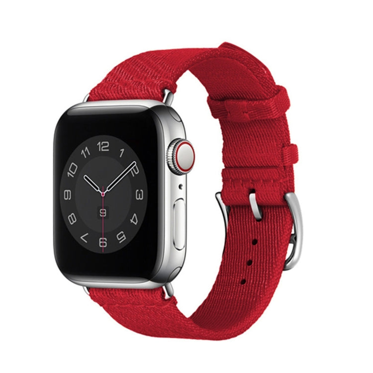 Two-color Nylon Braid Watch Band For Apple Watch Ultra 49mm&Watch Ultra 2 49mm / Series 9&8&7 45mm / SE 3&SE 2&6&SE&5&4 44mm / 3&2&1 42mm(Rose Red) by buy2fix