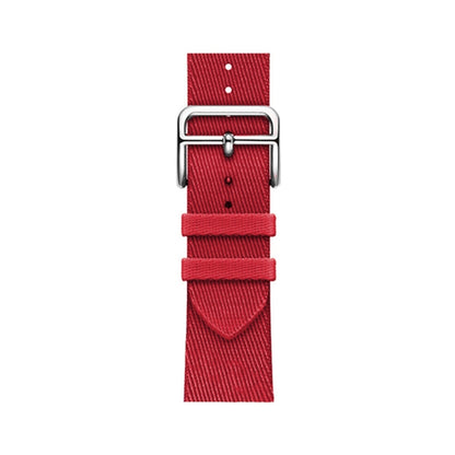 Two-color Nylon Braid Watch Band For Apple Watch Ultra 49mm&Watch Ultra 2 49mm / Series 9&8&7 45mm / SE 3&SE 2&6&SE&5&4 44mm / 3&2&1 42mm(Rose Red) by buy2fix