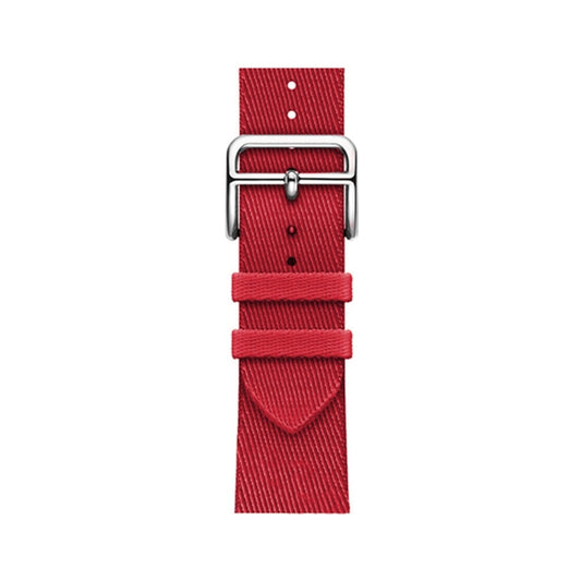 Two-color Nylon Braid Watch Band For Apple Watch Ultra 49mm&Watch Ultra 2 49mm / Series 9&8&7 45mm / SE 3&SE 2&6&SE&5&4 44mm / 3&2&1 42mm(Rose Red) by buy2fix