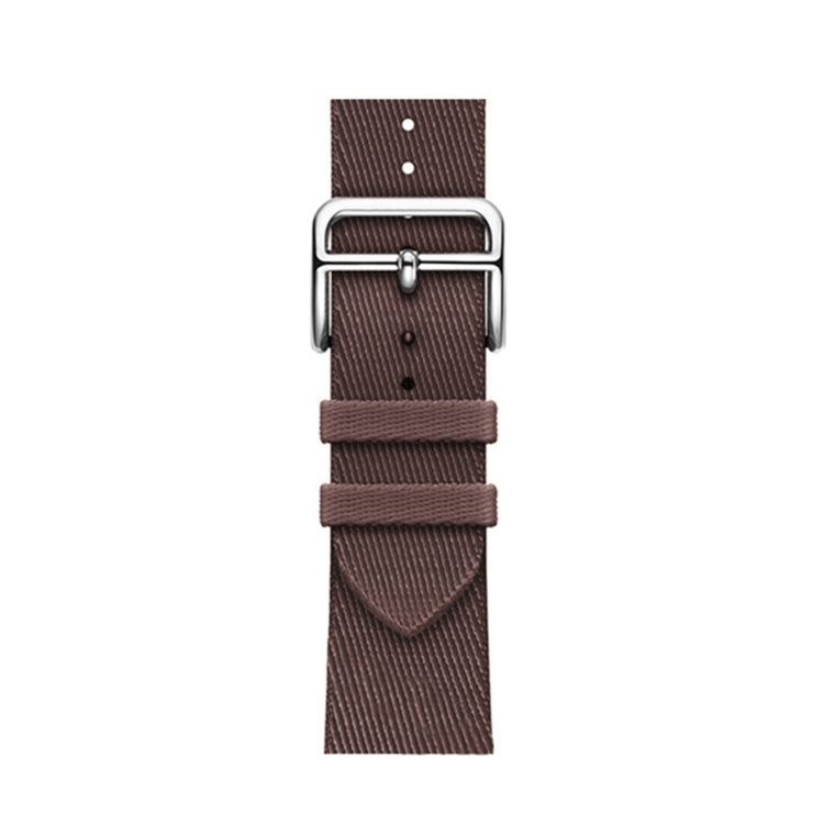 Two-color Nylon Braid Watch Band For Apple Watch Ultra 49mm&Watch Ultra 2 49mm / Series 9&8&7 45mm / SE 3&SE 2&6&SE&5&4 44mm / 3&2&1 42mm(Dark Brown) by buy2fix