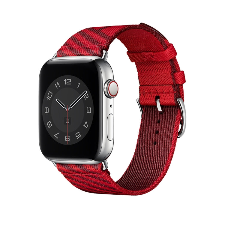 Two-color Nylon Braid Watch Band For Apple Watch Ultra 49mm&Watch Ultra 2 49mm / Series 9&8&7 45mm / SE 3&SE 2&6&SE&5&4 44mm / 3&2&1 42mm(Dark Red+Red) by buy2fix