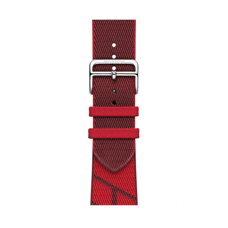 Two-color Nylon Braid Watch Band For Apple Watch Ultra 49mm&Watch Ultra 2 49mm / Series 9&8&7 45mm / SE 3&SE 2&6&SE&5&4 44mm / 3&2&1 42mm(Dark Red+Red) by buy2fix