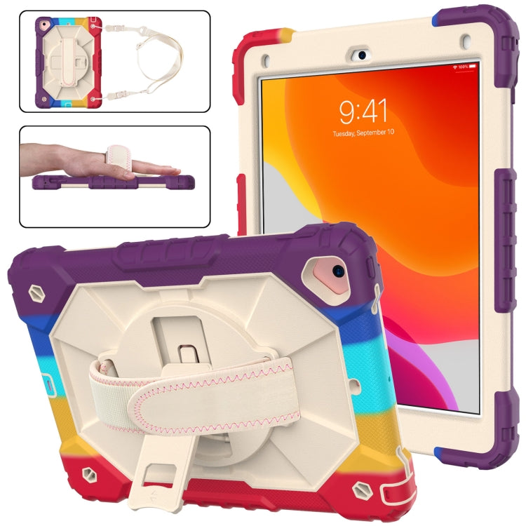 Contrast Color Robot Shockproof Silicon + PC Protective Case with Holder & Shoulder Strap For iPad 9.7 (2018) & (2017) / Air 2 / Air(Colorful Red) - iPad 9.7 (2018) & (2017) Cases by buy2fix | Online Shopping UK | buy2fix