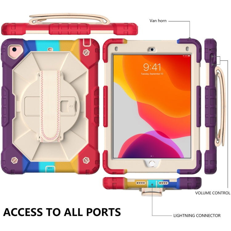 Contrast Color Robot Shockproof Silicon + PC Protective Case with Holder & Shoulder Strap For iPad 9.7 (2018) & (2017) / Air 2 / Air(Colorful Red) - iPad 9.7 (2018) & (2017) Cases by buy2fix | Online Shopping UK | buy2fix