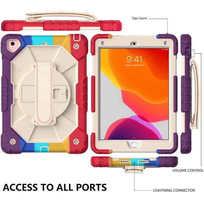 Contrast Color Robot Shockproof Silicon + PC Protective Case with Holder & Shoulder Strap For iPad 9.7 (2018) & (2017) / Air 2 / Air(Colorful Red) - iPad 9.7 (2018) & (2017) Cases by buy2fix | Online Shopping UK | buy2fix