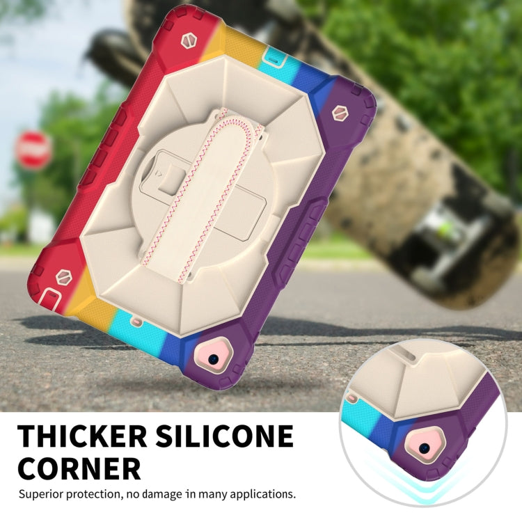 Contrast Color Robot Shockproof Silicon + PC Protective Case with Holder & Shoulder Strap For iPad 9.7 (2018) & (2017) / Air 2 / Air(Colorful Red) - iPad 9.7 (2018) & (2017) Cases by buy2fix | Online Shopping UK | buy2fix