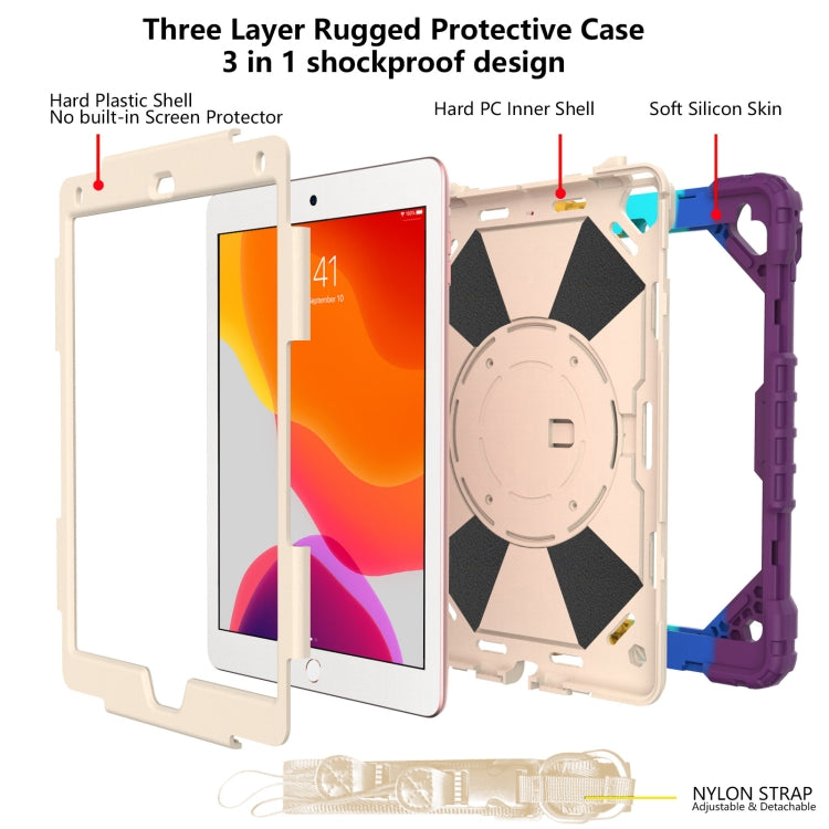 Contrast Color Robot Shockproof Silicon + PC Protective Case with Holder & Shoulder Strap For iPad 9.7 (2018) & (2017) / Air 2 / Air(Colorful Red) - iPad 9.7 (2018) & (2017) Cases by buy2fix | Online Shopping UK | buy2fix