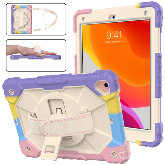 Contrast Color Robot Shockproof Silicon + PC Protective Case with Holder & Shoulder Strap For iPad 9.7 (2018) & (2017) / Air 2 / Air(Colorful Purple) - iPad 9.7 (2018) & (2017) Cases by buy2fix | Online Shopping UK | buy2fix