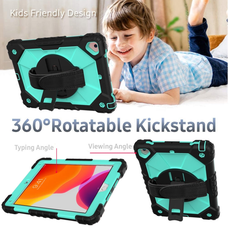 Contrast Color Robot Shockproof Silicon + PC Protective Case with Holder & Shoulder Strap For iPad 9.7 (2018) & (2017) / Air 2 / Air(Black+Mint) - iPad 9.7 (2018) & (2017) Cases by buy2fix | Online Shopping UK | buy2fix