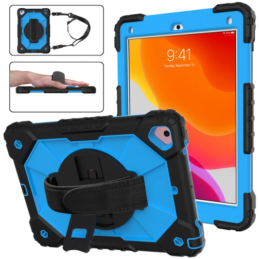 Contrast Color Robot Shockproof Silicon + PC Protective Case with Holder & Shoulder Strap For iPad 9.7 (2018) & (2017) / Air 2 / Air(Black+Blue) - iPad 9.7 (2018) & (2017) Cases by buy2fix | Online Shopping UK | buy2fix