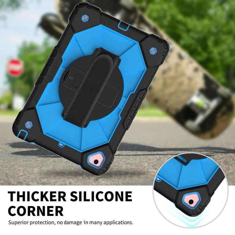 Contrast Color Robot Shockproof Silicon + PC Protective Case with Holder & Shoulder Strap For iPad 9.7 (2018) & (2017) / Air 2 / Air(Black+Blue) - iPad 9.7 (2018) & (2017) Cases by buy2fix | Online Shopping UK | buy2fix