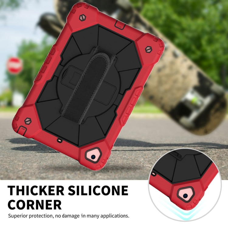 Contrast Color Robot Shockproof Silicon + PC Protective Case with Holder & Shoulder Strap For iPad 9.7 (2018) & (2017) / Air 2 / Air(Red+Black) - iPad 9.7 (2018) & (2017) Cases by buy2fix | Online Shopping UK | buy2fix