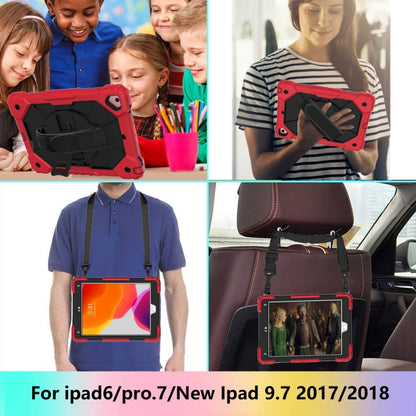 Contrast Color Robot Shockproof Silicon + PC Protective Case with Holder & Shoulder Strap For iPad 9.7 (2018) & (2017) / Air 2 / Air(Red+Black) - iPad 9.7 (2018) & (2017) Cases by buy2fix | Online Shopping UK | buy2fix