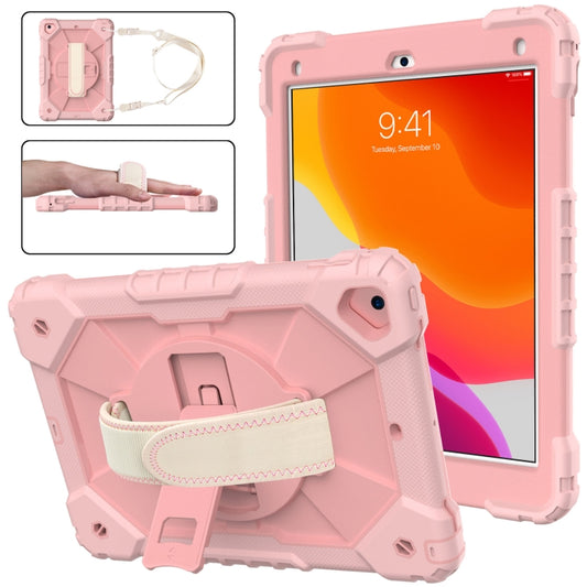 Contrast Color Robot Shockproof Silicon + PC Protective Case with Holder & Shoulder Strap For iPad 9.7 (2018) & (2017) / Air 2 / Air(Rose Gold) - iPad 9.7 (2018) & (2017) Cases by buy2fix | Online Shopping UK | buy2fix