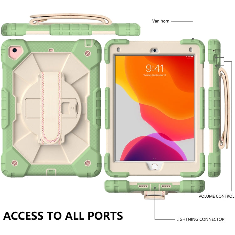 Contrast Color Robot Shockproof Silicon + PC Protective Case with Holder & Shoulder Strap For iPad 9.7 (2018) & (2017) / Air 2 / Air(Matcha Green+Beige) - iPad 9.7 (2018) & (2017) Cases by buy2fix | Online Shopping UK | buy2fix