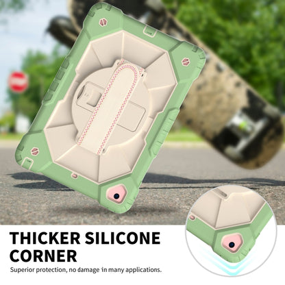 Contrast Color Robot Shockproof Silicon + PC Protective Case with Holder & Shoulder Strap For iPad 9.7 (2018) & (2017) / Air 2 / Air(Matcha Green+Beige) - iPad 9.7 (2018) & (2017) Cases by buy2fix | Online Shopping UK | buy2fix