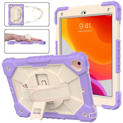 Contrast Color Robot Shockproof Silicon + PC Protective Case with Holder & Shoulder Strap For iPad 9.7 (2018) & (2017) / Air 2 / Air(Purple+Beige) - iPad 9.7 (2018) & (2017) Cases by buy2fix | Online Shopping UK | buy2fix