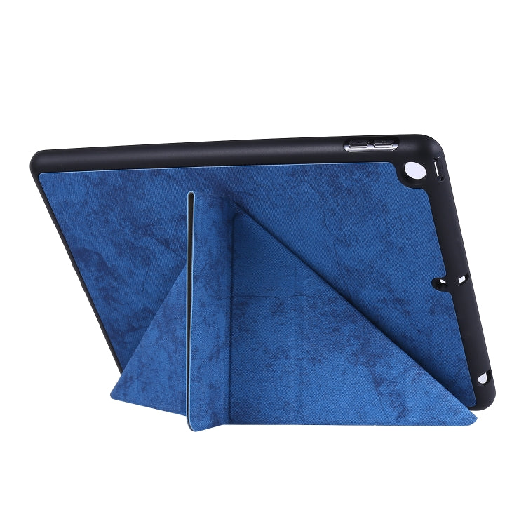 For iPad 10.2 2021 / 2020 / 2019 / iPad 10.2 2020 Silk Texture Horizontal Deformation Flip Leather Case with Holder & Pen Slot(Blue) - iPad 10.2 Cases by buy2fix | Online Shopping UK | buy2fix