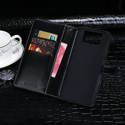 For Asus Zenfone 8 Flip idewei Crocodile Texture Horizontal Flip Leather Case with Holder & Card Slots & Wallet(Dark Blue) - ASUS Cases by idewei | Online Shopping UK | buy2fix