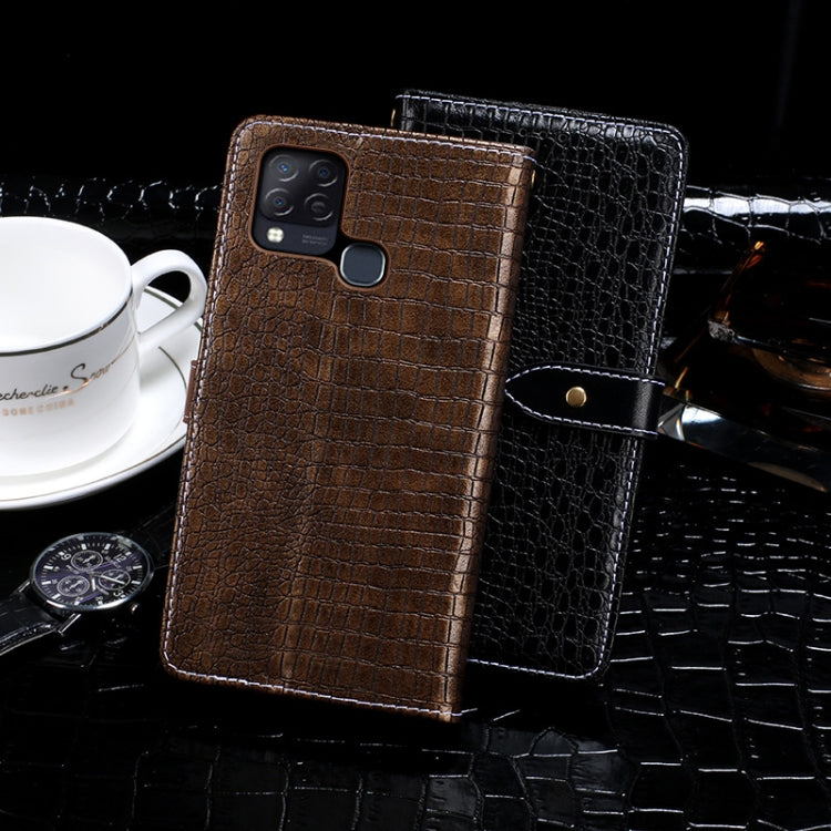 For Infinix Hot 10T idewei Crocodile Texture Horizontal Flip Leather Case with Holder & Card Slots & Wallet(Black) - Infinix Cases by idewei | Online Shopping UK | buy2fix