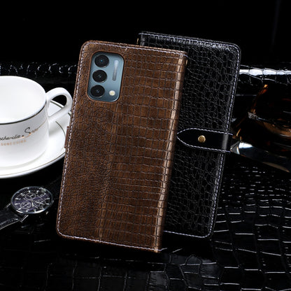 For OnePlus Nord N200 5G idewei Crocodile Texture Horizontal Flip Leather Case with Holder & Card Slots & Wallet(Dark Blue) - OnePlus Cases by idewei | Online Shopping UK | buy2fix