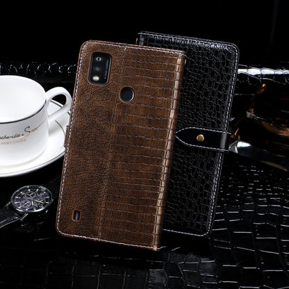 For ZTE Blade A51 idewei Crocodile Texture Horizontal Flip Leather Case with Holder & Card Slots & Wallet(Black) - ZTE Cases by idewei | Online Shopping UK | buy2fix